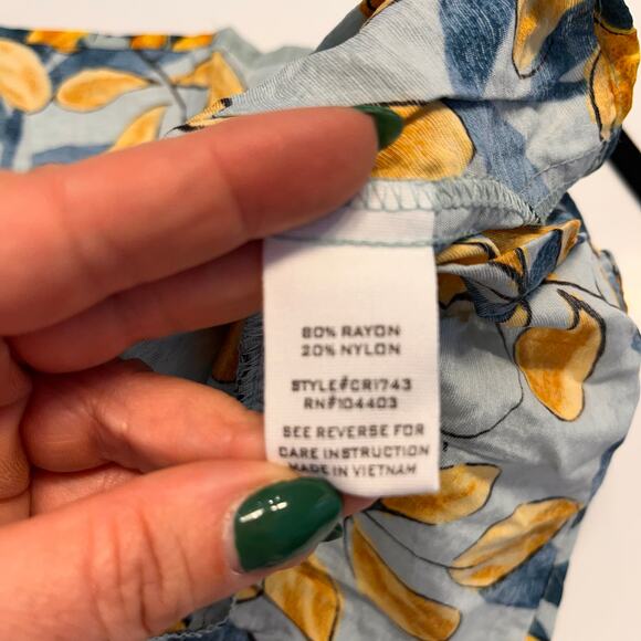 NEW Mine Green Floral Tiered Peplum Style Tank Top Size Large - Picture 5 of 8